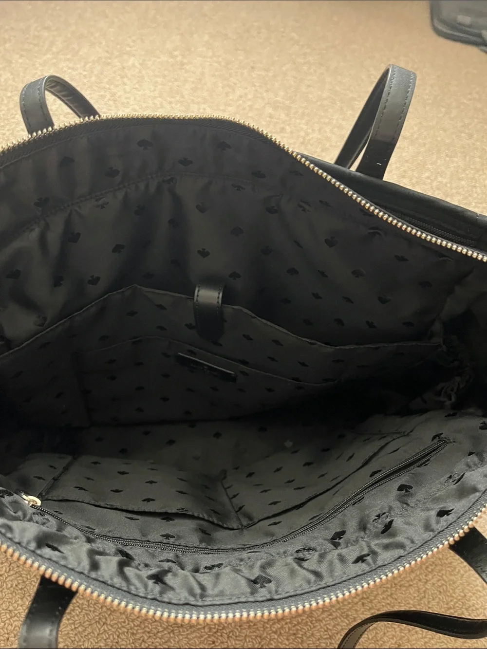 Kate Spade ♠️ The Little Better Black Chelsea Large Tote with Front Zip Pocket